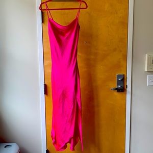 NWOT pink satin dress